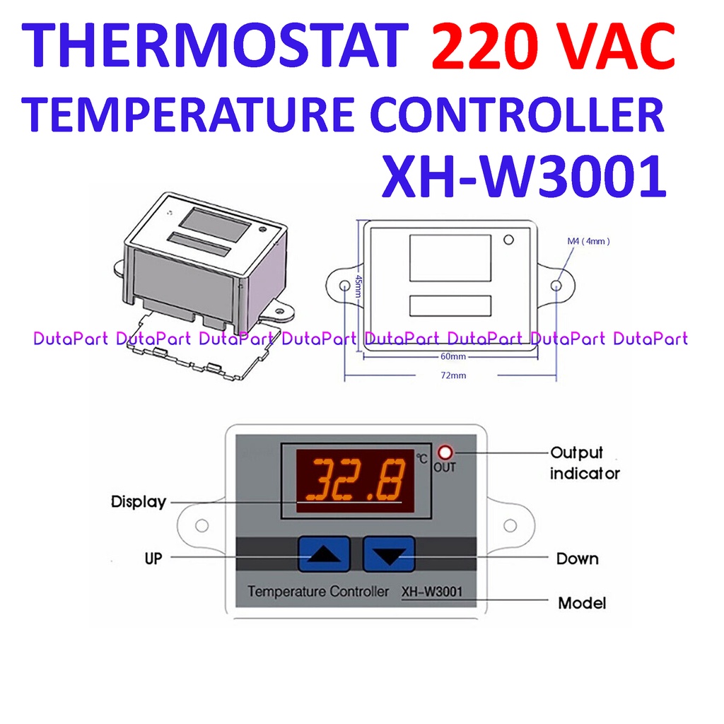 Thermostat Digital Temperature Controller 220V AC XH-W3001 Termostat