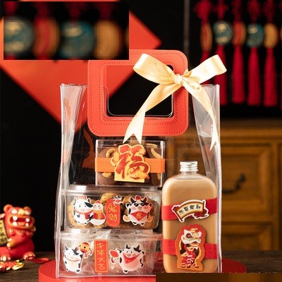 

PROMO Hampers Bag Tas Mika PVC Transparan Toples Natal Lebaran - Putih