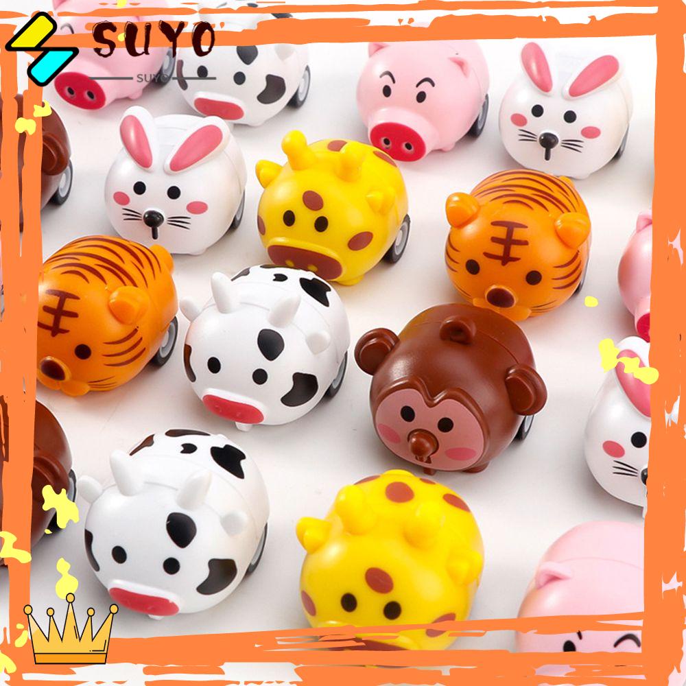 SUYOU Children Animal For 2-6 Years Inertial Pull Back Car Toys Boy Girl Creative Toys Cartoon Toy Mini Pull Racing Cars