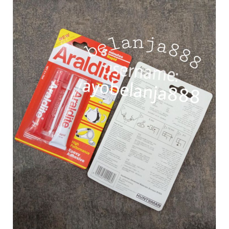 ARALDITE merah 5 menit lem besi epoxy rapid minutes Adhesive 30ml