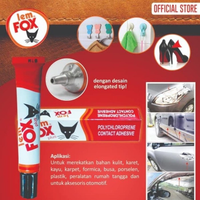 

Lem Fox Plus Tube Ukuran kecil 20 Gram Serbaguna untuk Besi Kayu Plastik Pakaian Kain DIY