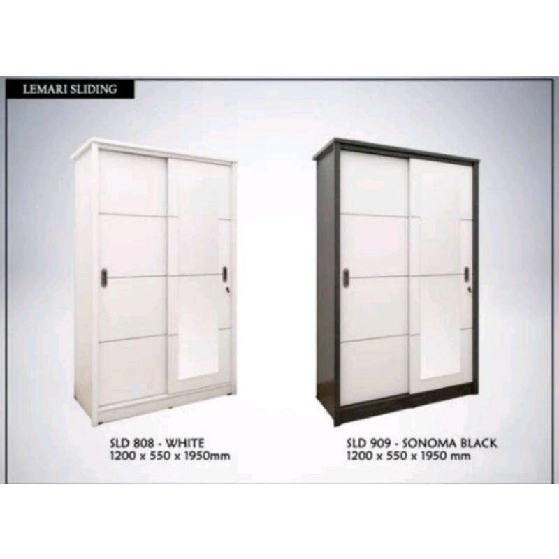 lemari sleding hitam putih