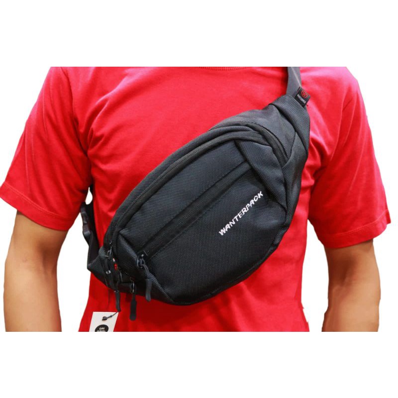 Tas Slempang Pinggang Wanterpack / Tas pria / waistbag pria / tas Distro