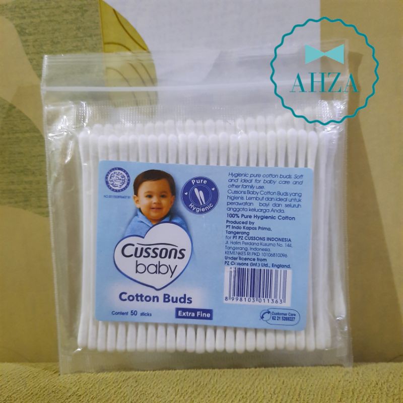 AHZA CUSSONS BABY COTTON BUDS EXTRA FINE &amp; REGULER ISI 50