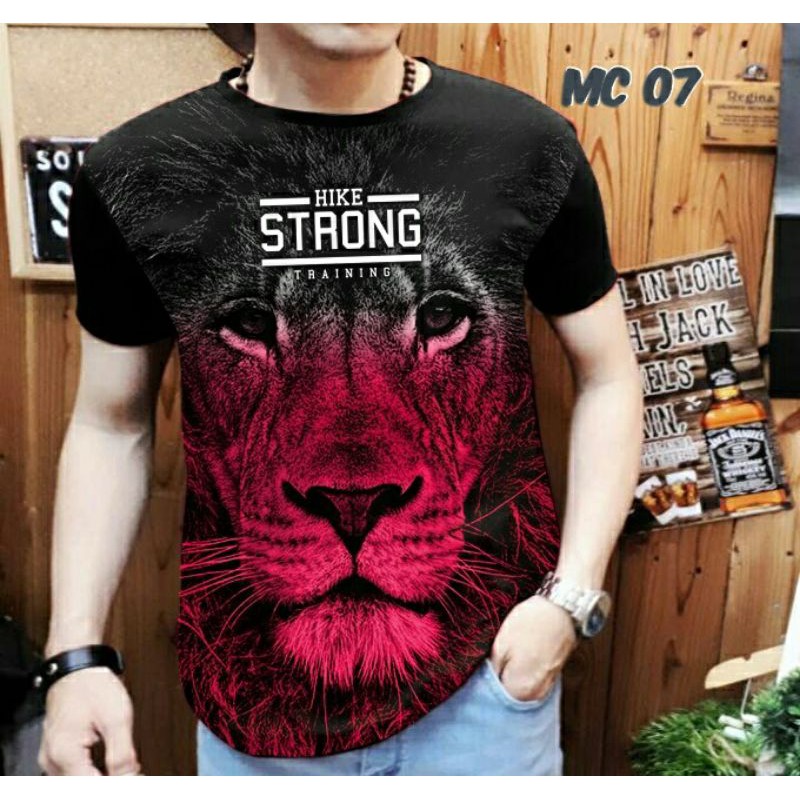 Kaos distro Pria Lengan Pendek / Macan Magenta MC-07 / UK L-XL / Shalch trendy