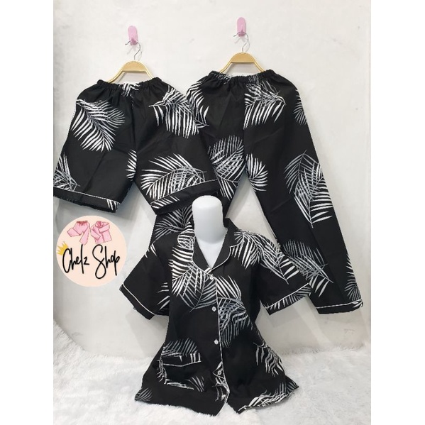 Baju Tidur Wanita/Piyama Wanita Dewasa Katun Motif Daun Part 3
