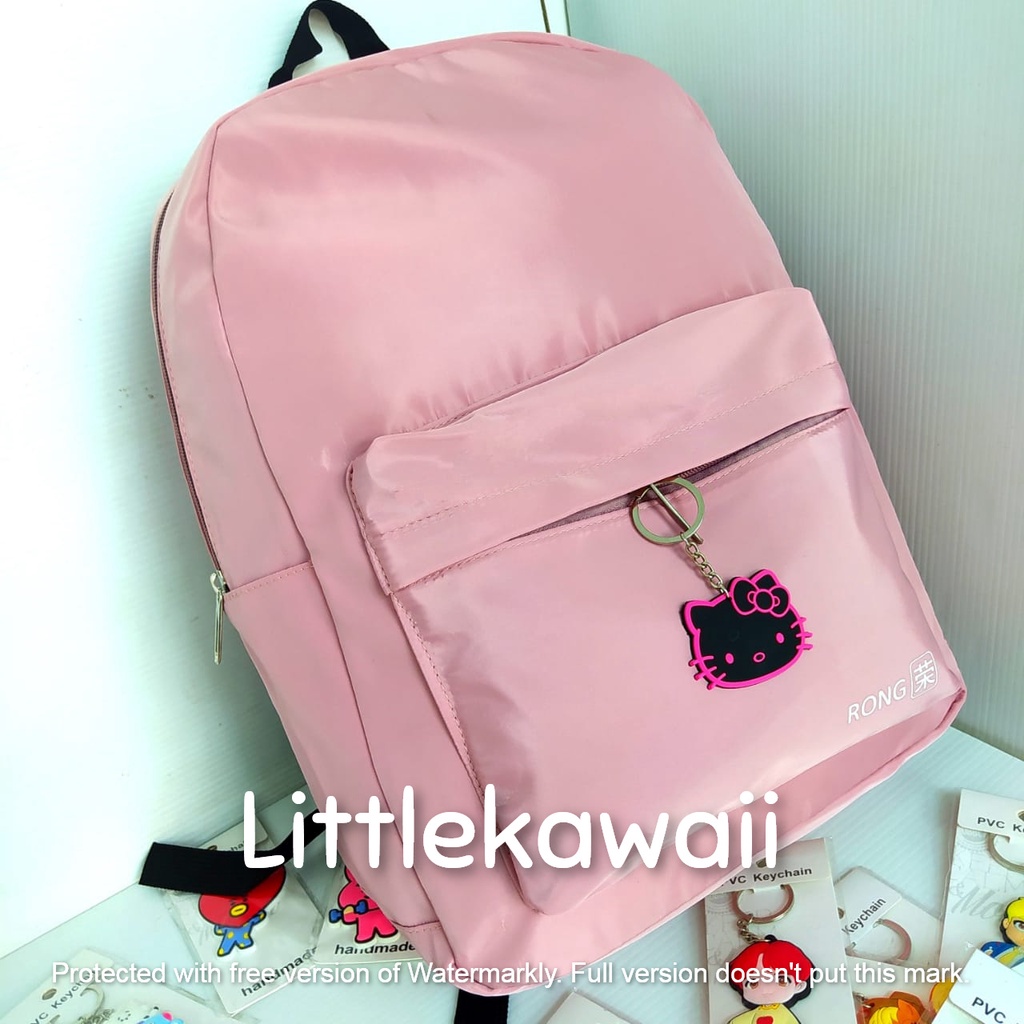 LK/Tas Ransel RONG Laptop Backpack Parasut Sekolah Kerja Fashion Remaja Dewasa Polos Warna Warni Import