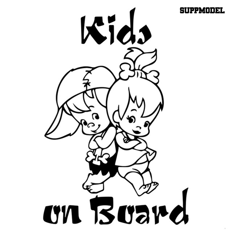 Stiker Reflektif Motif Kartun Kids on Board Untuk Dekorasi Mobil