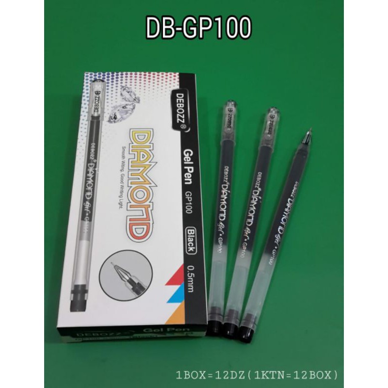 

Bulpen Debozz DB-GP100 Diamond/0.5 mm Hitam/(DAPAT 12PC)/Ujung Bulpen diamond