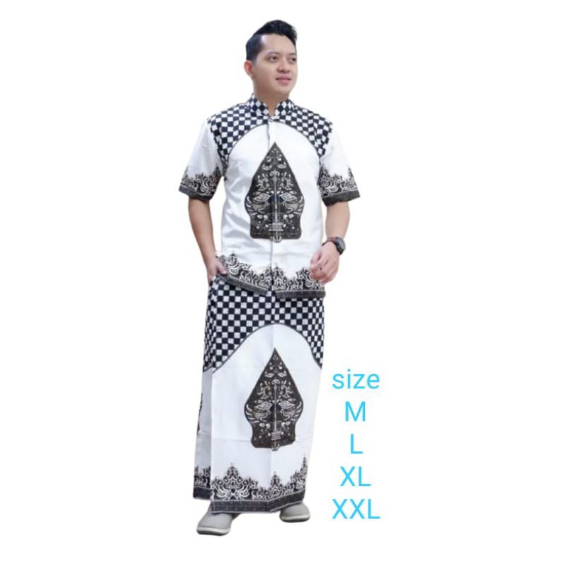 COD Celana Sarung dan kemeja batik Pria trendy Masa kini Batik solo