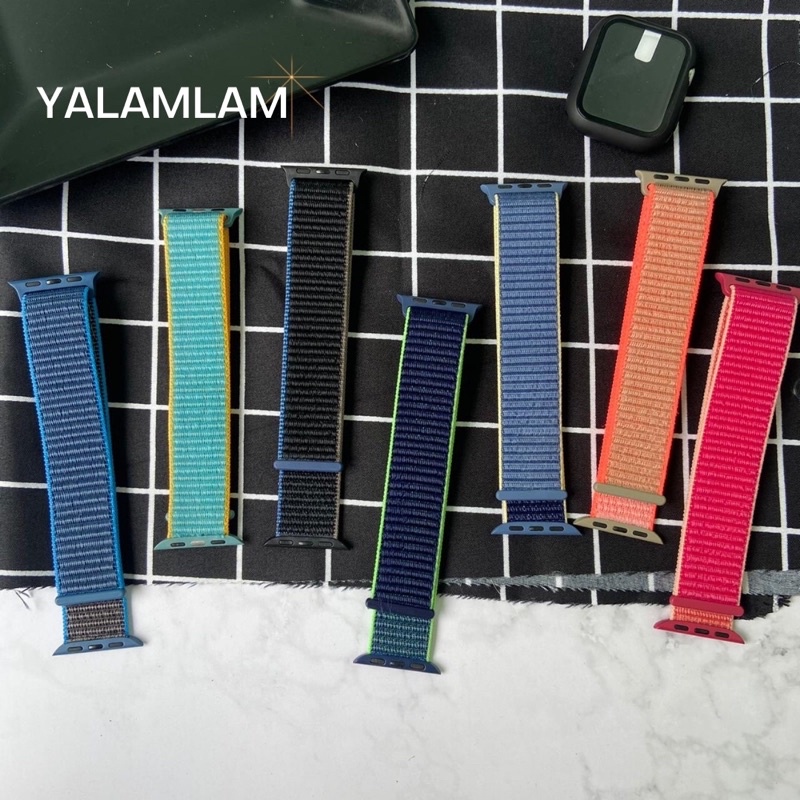 STRAP APPLE WATCH NYLON WOVEN SPORT LOOP SERIES 1 2 3 4 5 6 7 SE