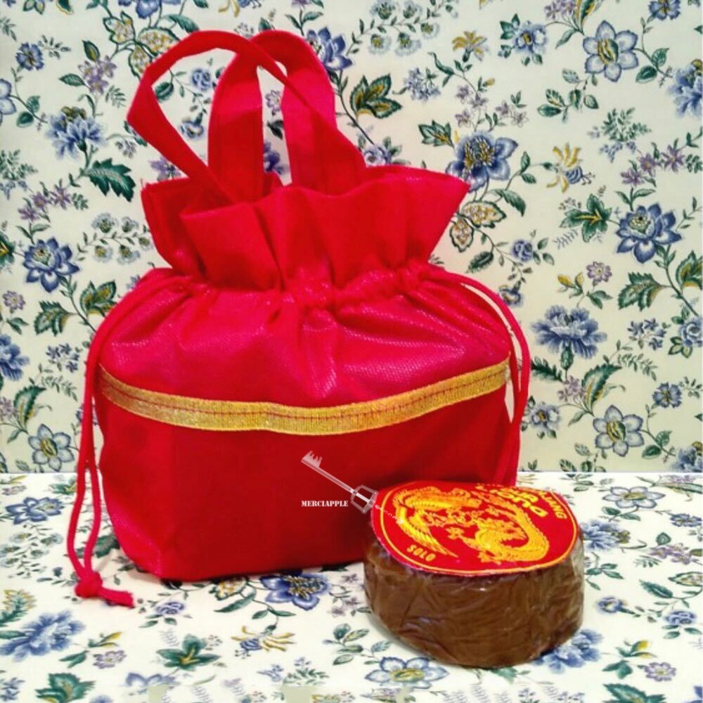 TAS IMLEK UKURAN SEDANG 8 X 16 X 12 CM TAS KANTONG IMLEK POUCH GOODIES BAG IMLEK GONG XI FA CAI GOODIE BAG ECO IMLEK CHINESE NEW YEAR