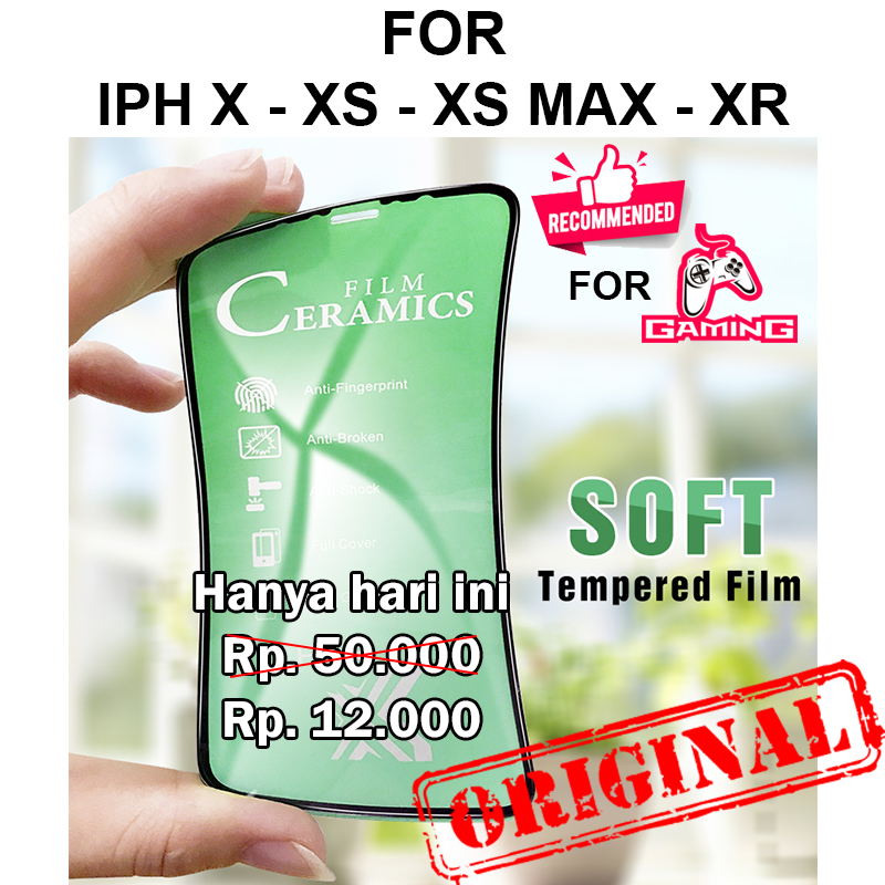 CERAMIC TEMPERED GLASS iPhone X - XS - Max - XR anti gores gaming tg