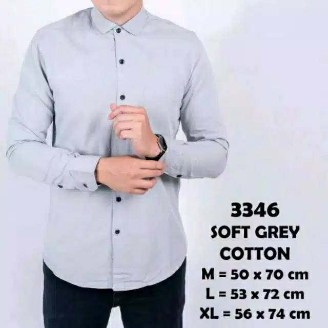 Kemeja polos lengan panjang bahan catton poplin super A great