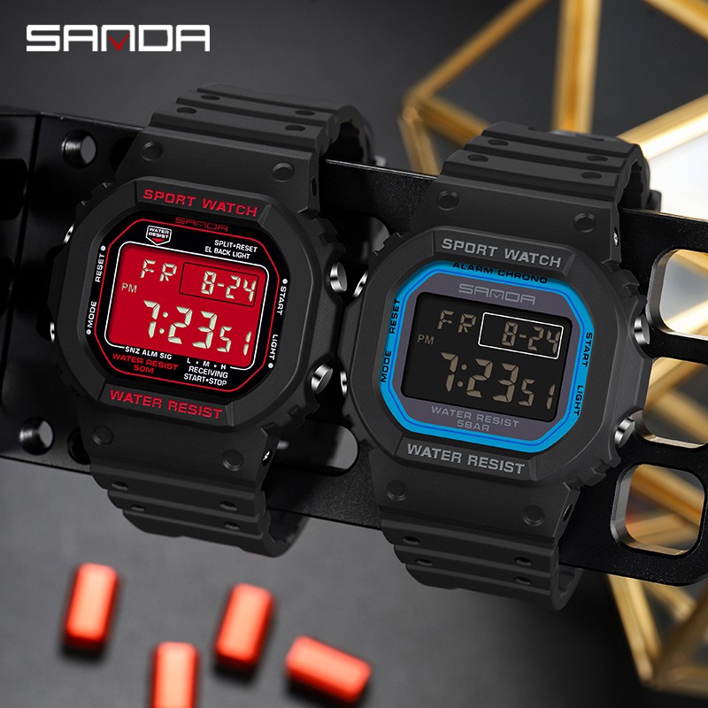 SANDA 2107 Jam Tangan Pria Wanita Digital Tali Rubber Shockproof Anti Air WATCHKITE WKOS