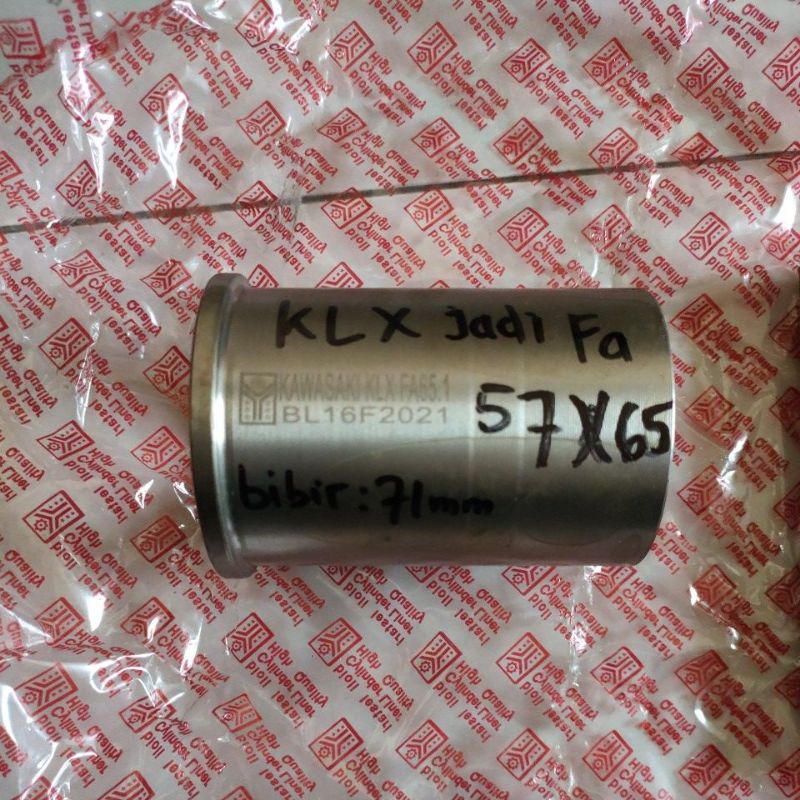 cylinder liner foring boring kawaski klx jadi fa uk 57x65 bibir atas bioli 71mm LM 72mm merek BIOLI 