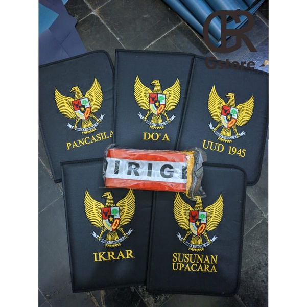 map upacara bordir + selempang perlengkapan map upacara