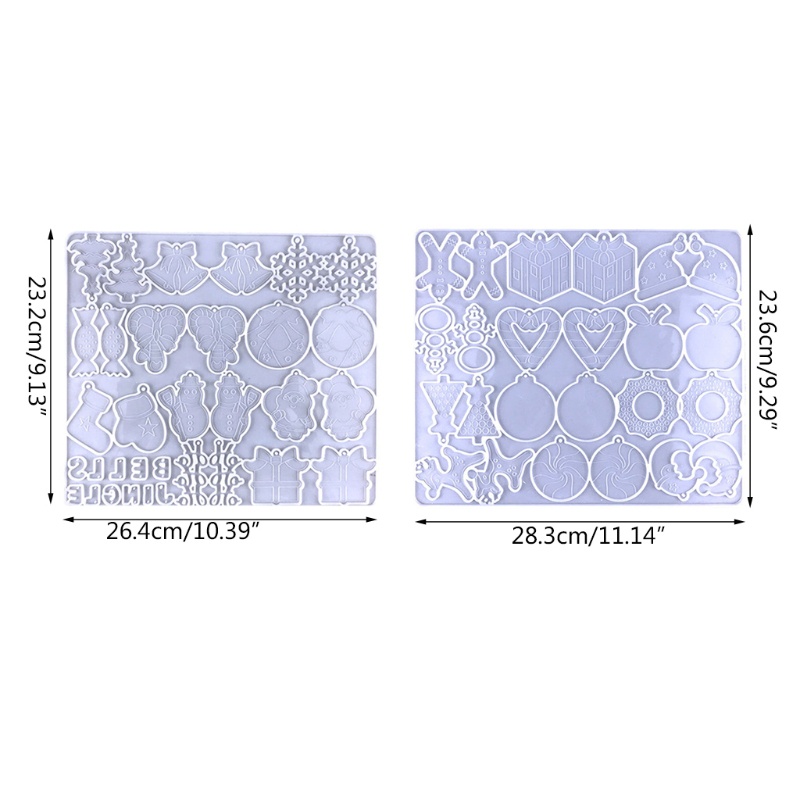 Siy Cetakan Resin Bahan Silikon Desain Natal Dengan Kait Split Ring Untuk Liontin Anting
