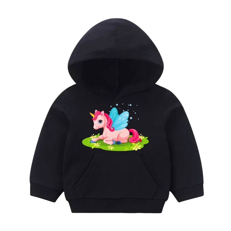 Winged Unicorn Hoodie Anak Fleece Sweater Anak