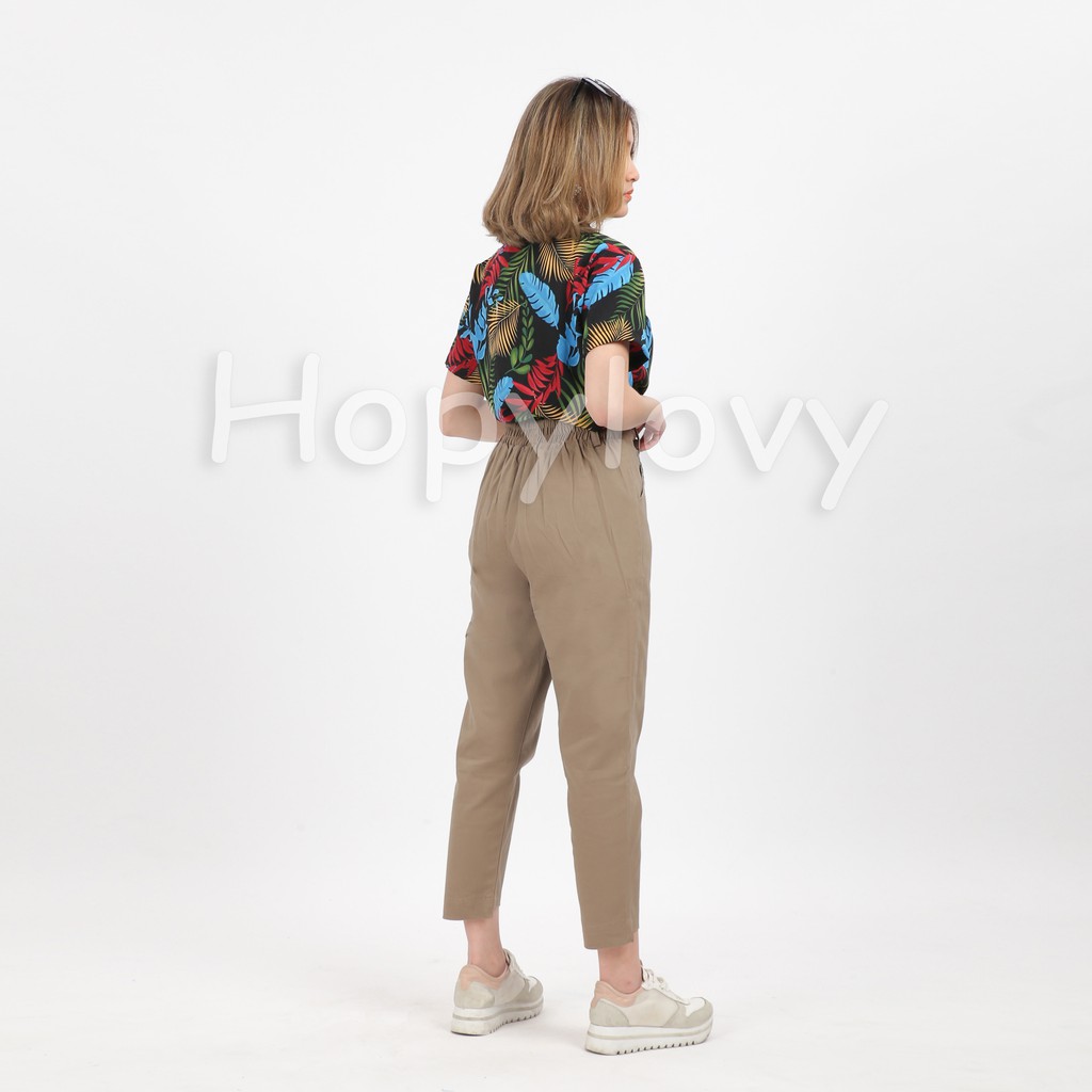 HOPYLOVY - Celana Bahan Kancing 4 Wanita Netiza Cutting Pants