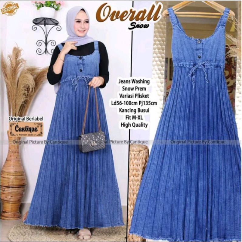 Delila Delilla Overall Jeans Wanita JUMBO| Overal Rok Kodok Jean Jens Jins Denim
