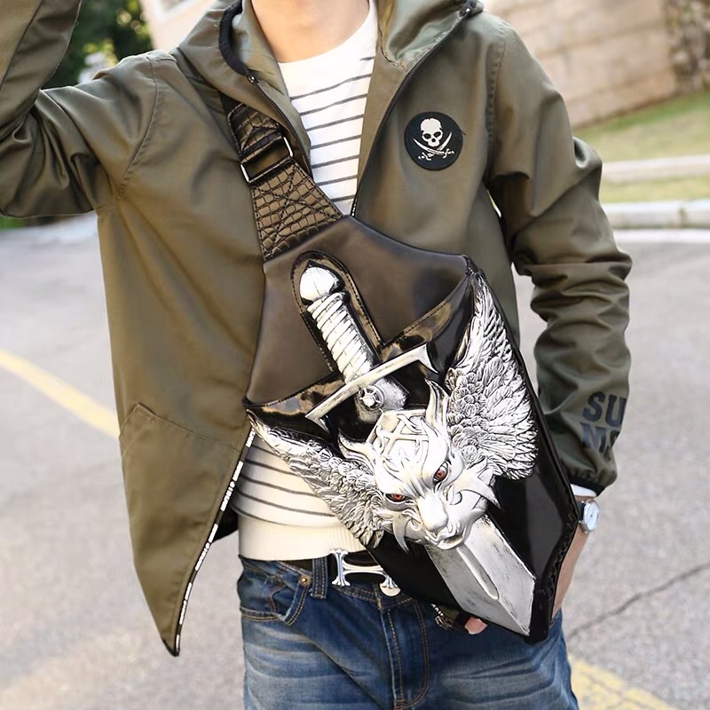 SLING BAG 3D IMPORT PRIA WANITA ASIA EROPA KOREA AMERIKA SKULL TAS SELEMPANG