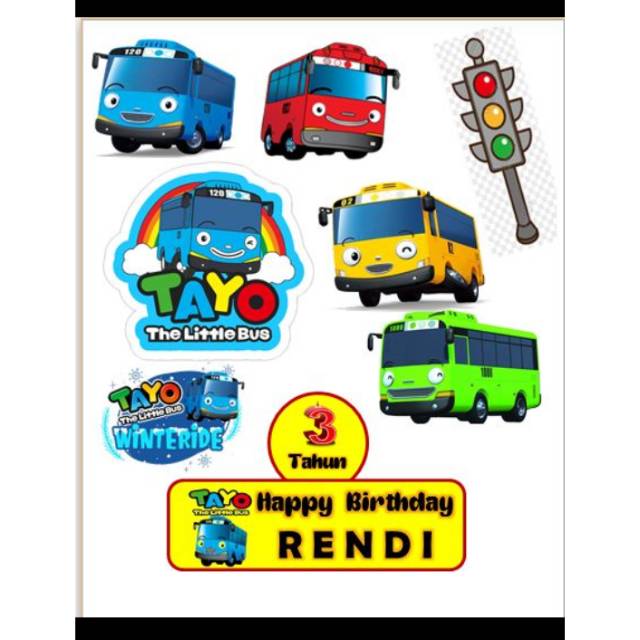 Topper cake karakter tema tayo, LOL, persebaya,dll