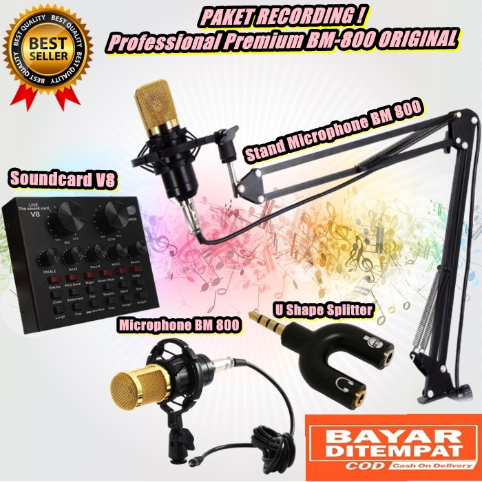 Paket Lengkap Streaming / Paket Ekonomis Microphone BM800 / Paket Rekaman Mic BM800 BAYAR DI TEMPAT