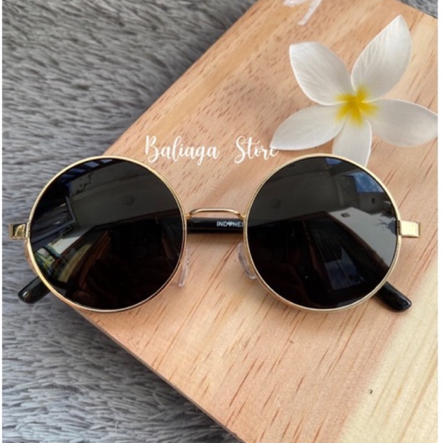 Kacamata Bulat Boboho Hitam - Kacamata Johnlenon Bulat