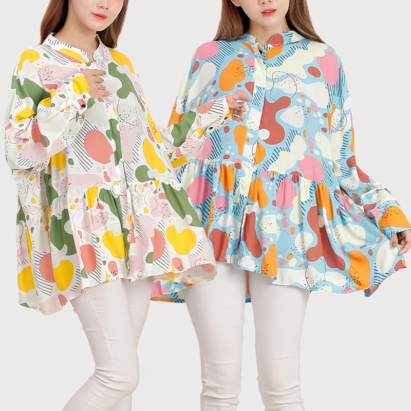 ARENA - Kemeja Wanita Big Size / oversized kancing depan