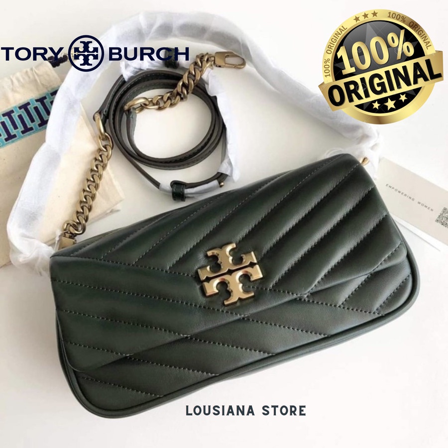 Tas Tory Burch Kira Chevron Small Flap Shoulder Bag Sycamore Green