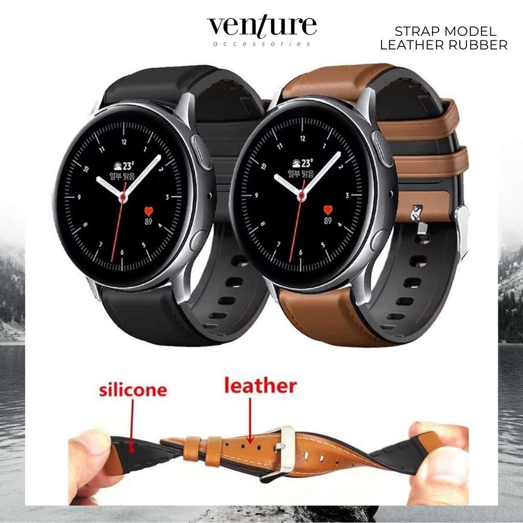 TALI STRAP SAMSUNG GALAXY ACTIVE 2 40MM 44MM SMARTWATCH MODEL LEATHER RUBBER KULIT KARET