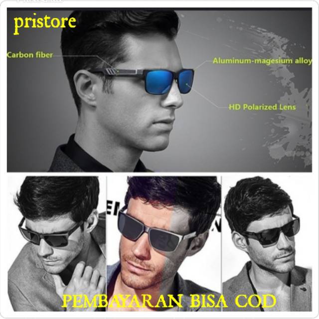 Kacamata original polarized Veithdia pria wanita