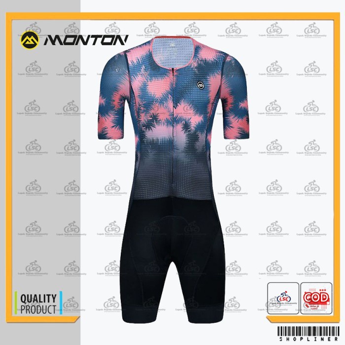 SKINSUIT SEPEDA MONTON URBAN YUME CORAL CYCLING SHORT GOWES ROADBIKE - S
