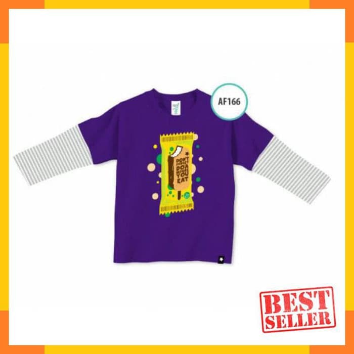 Kaos anak Afrakids AF166 &quot;Dont Forget Do'a Before You Eat&quot; Lengan Panjang