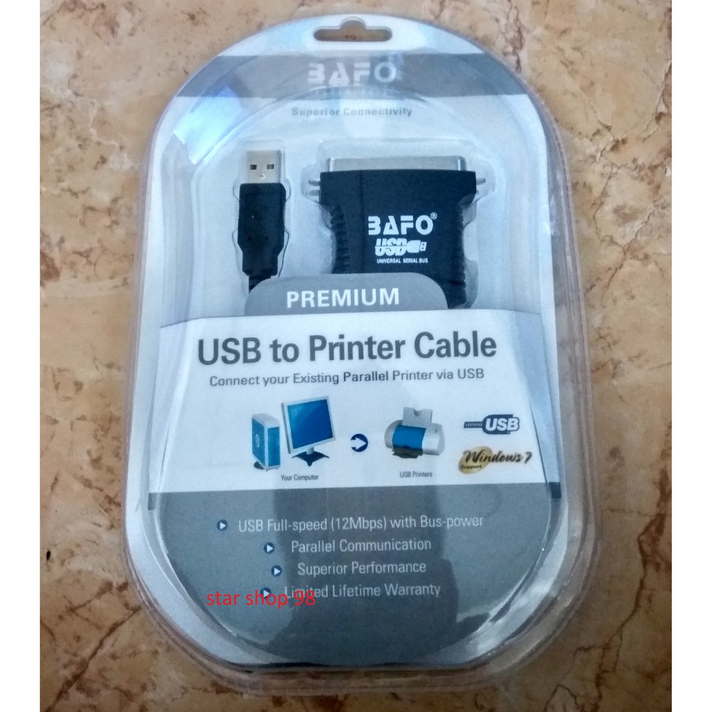 Kabel Converter Bafo Premium Original Usb To Lpt Parallel Printer