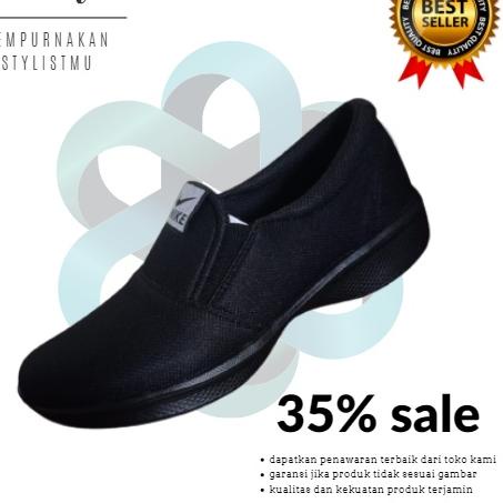 Diskon 2022 SEPATU SEKOLAH/OLAH RAGA WANITA HITAM POLOS MODEL  481