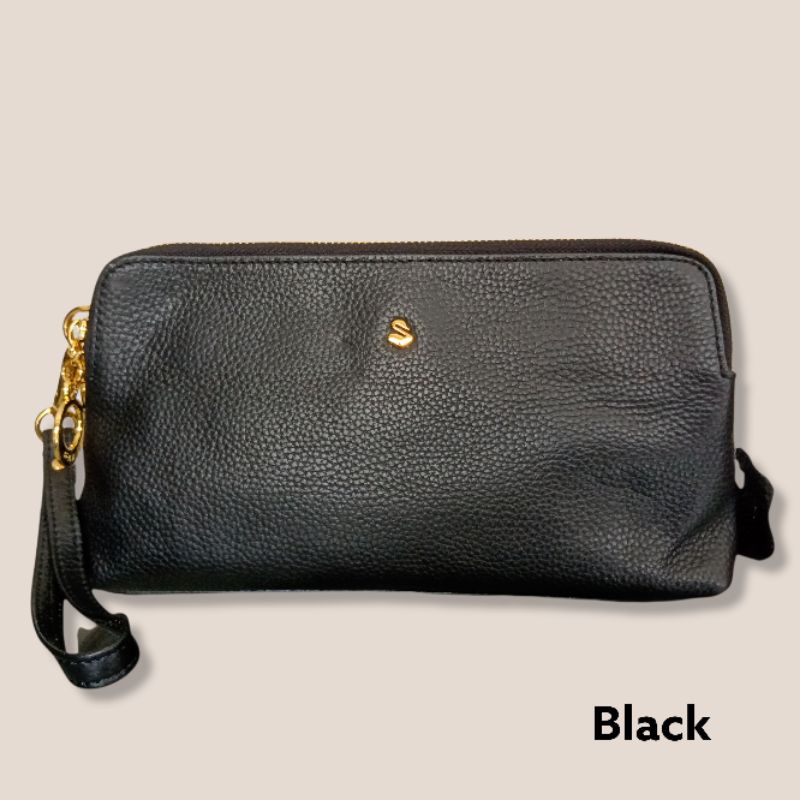 Dompet wanita savvy DPK855 dobel tali Black/hitam