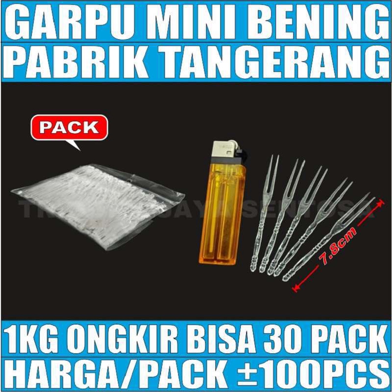 Garpu mini buah kecil per pack isi 100pcs garpu plastik kue cake