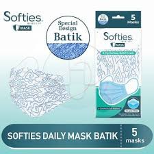 SOFTIES MASKER 3PLY ISI 5 PCS MOTIF BATIK