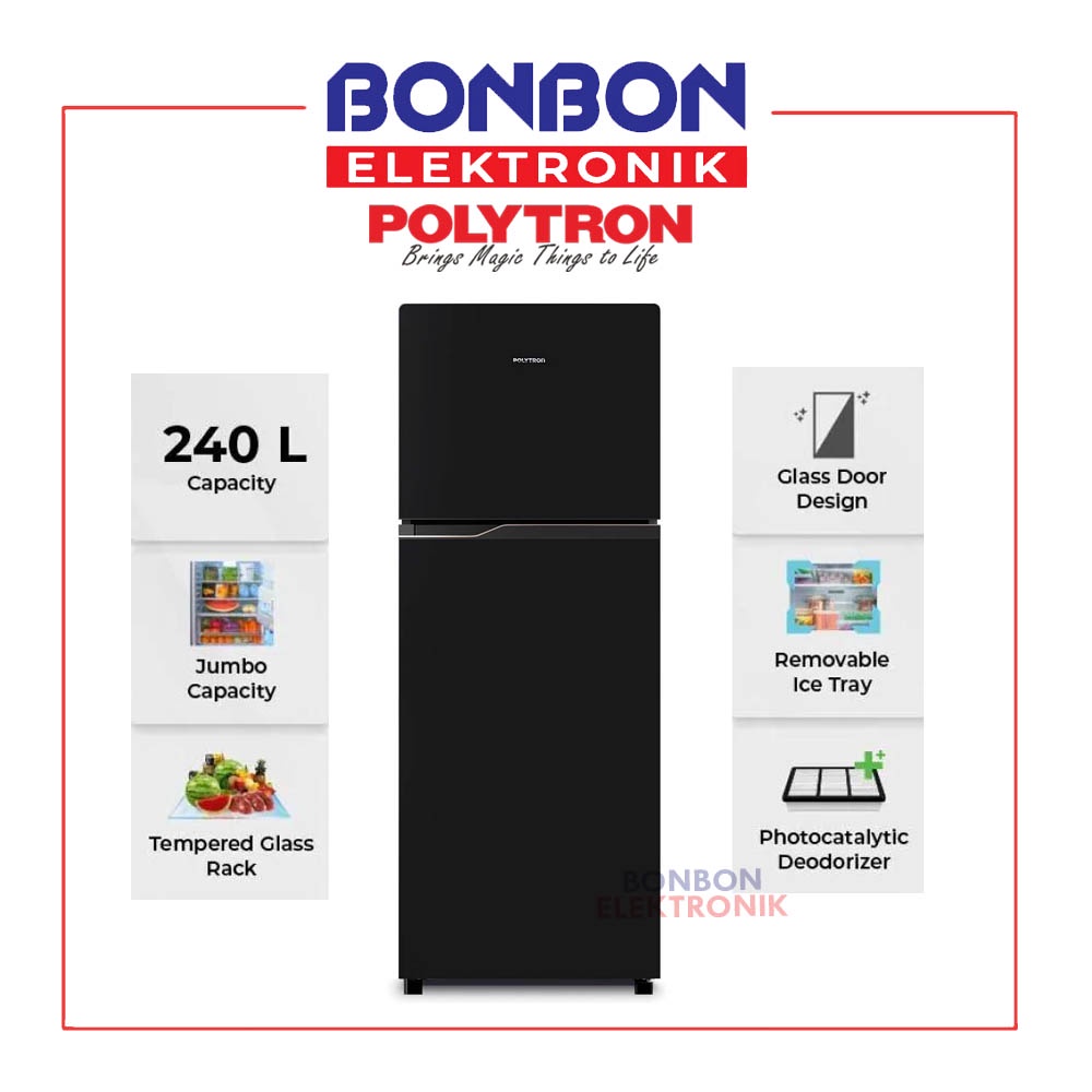 POLYTRON Kulkas 2 Pintu 240 Liter PRW 25ZX / PRW-25ZX Belleza Jumbo