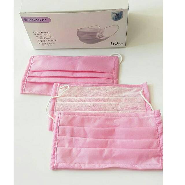 MASKER 3 PLY NON WOVEN FABRIC 1 BOX 50 PCS