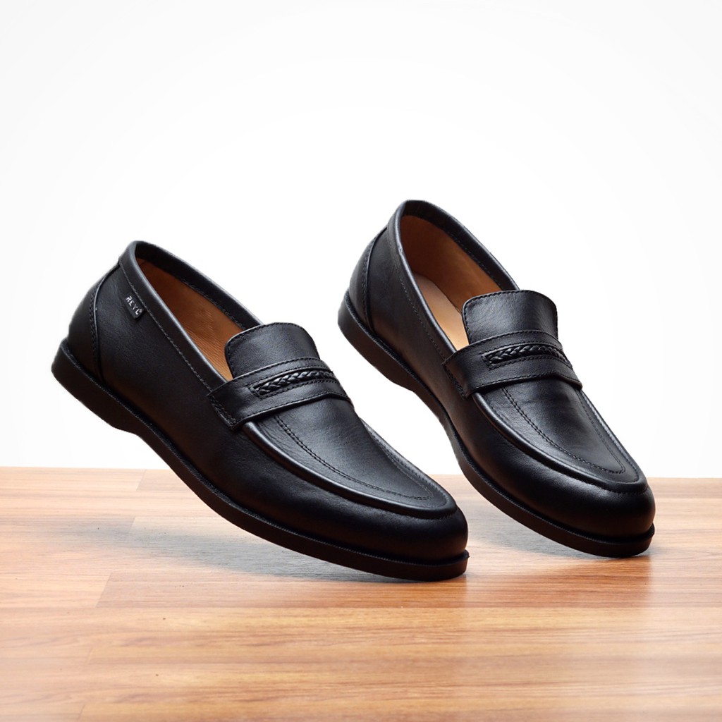 Falsetto Black | Sepatu Loafers Penny Klasik Vintage Klasik Ori Loafer Slip Footwear | FORIND x Reyl