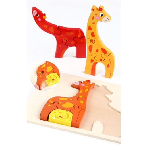 wooden chunky puzzle animal family / puzzle kayu anak