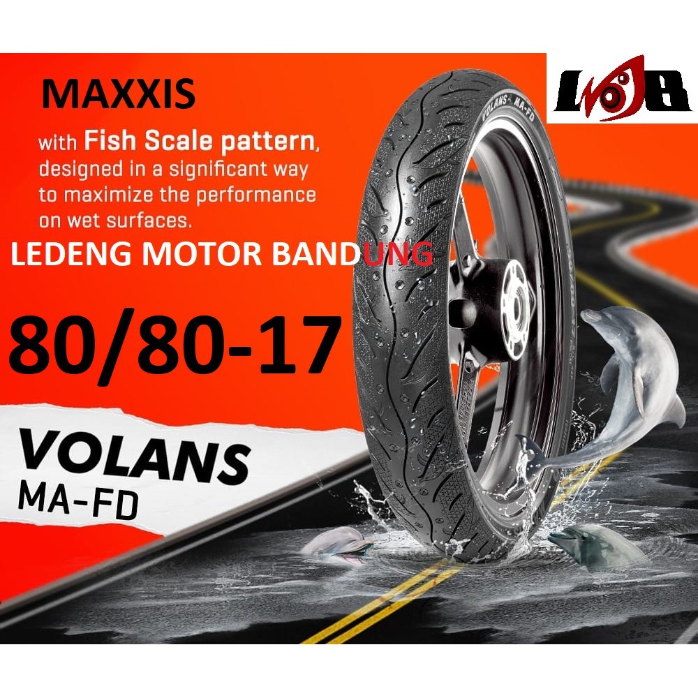 Maxxis 80/80-17 MA-FD Volans Ban Tubeless Moped Tipe Basah Air Hujan