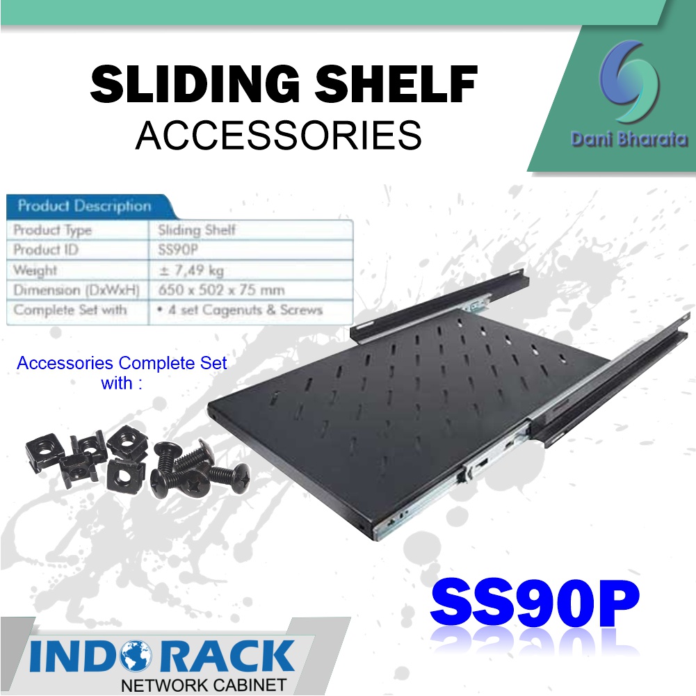 Indorack Aksesoris Sliding Shelf Depth 650mm for Heavy Duty