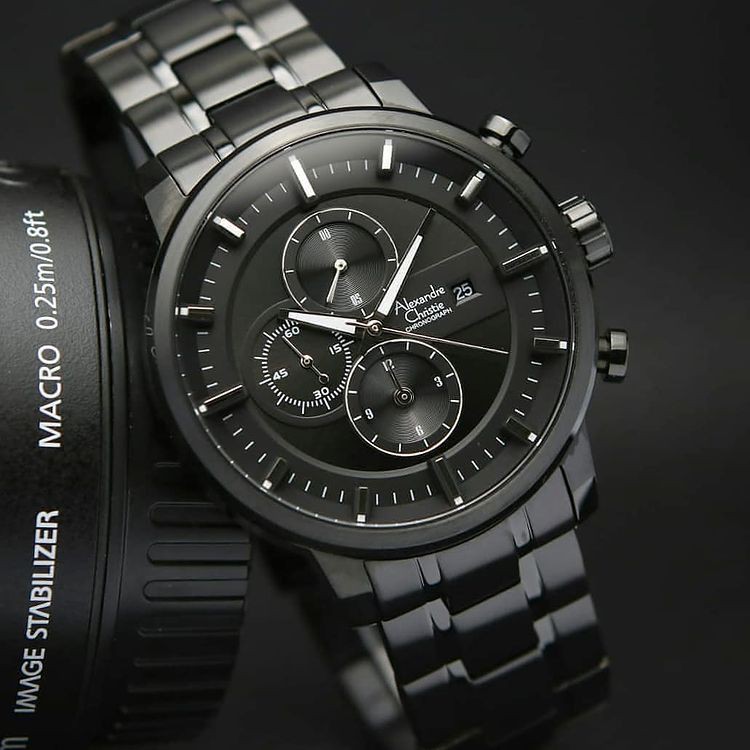 Alexandre Christie AC6323 Original Jam Tangan Pria Stainless Full Black