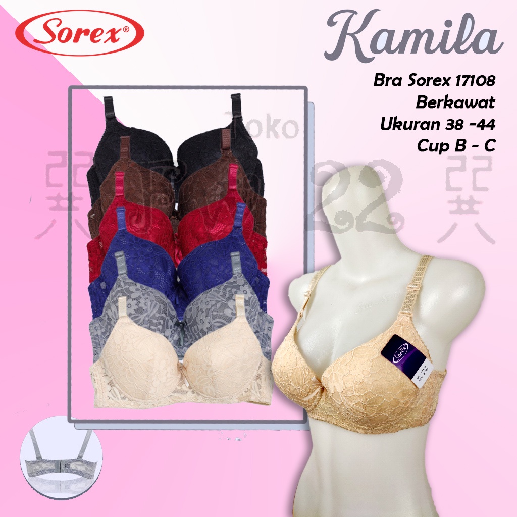 BH Sorex 17108 Busa Tipis | Bra Wanita Kawat Sorex Cup Besar dengan Brukat Cantik