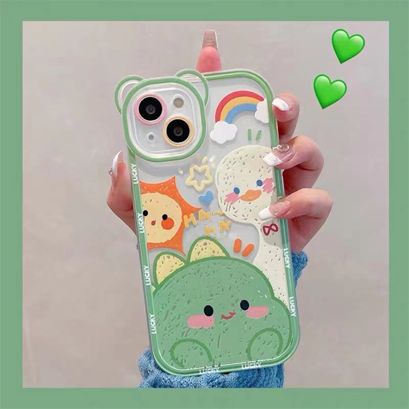 Soft Case Silikon Motif Kartun Beruang Untuk Compatible for iPhone 14 13 12 11 Pro Max X Xr Xs Max SE 2020 iPhone 8 7 6 6s Plus Ins Cute Graffiti Animal Couple Phone Case Bear Lens Silicone All-inclusive Shockproof Phone Cover