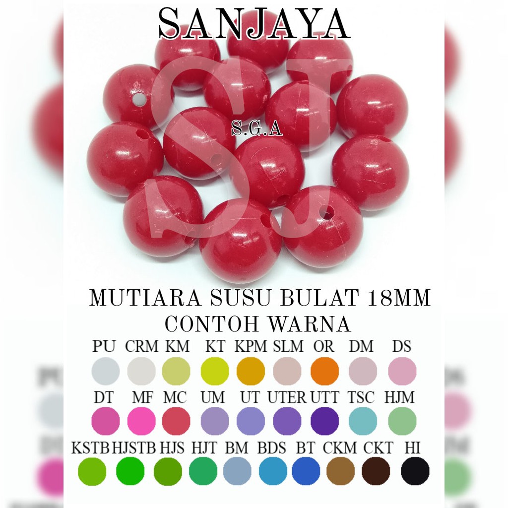 MOTE SUSU / MANIK SUSU / MANIK SUSU PASTEL / MOTE BULAT / MANIK BULAT / MANIK SUSU BULAT / MOTE SUSU BULAT 18MM